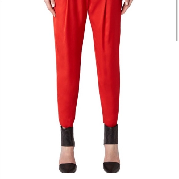 All Saints Red pleated Cedie Sky pants pre-loved - Picture 2 of 13